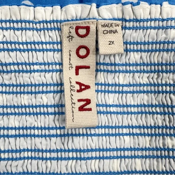 Anthropologie Dolan Laney Smocked Polka Dot Midi Casual Dress Blue size 2X - Picture 9 of 14